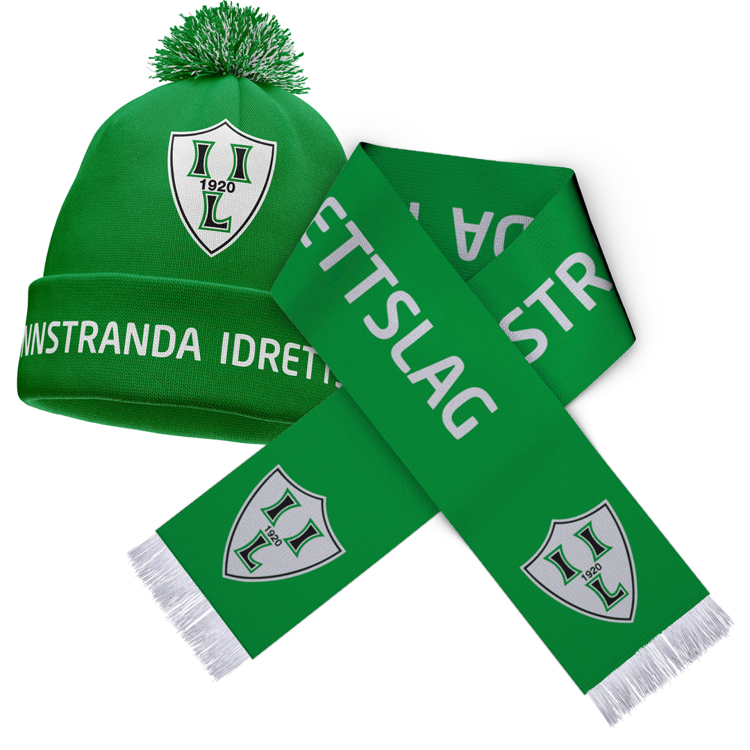 Supportersett - Strikket lue og skjerf