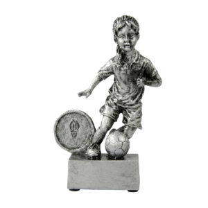 Fotballstatuett Jente med Hestehale - 12 cm